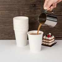 Gobelet à thé jetable personnalisable durable de 8 oz, à paroi simple, bon marché, pour boissons chaudes, gobelet à café en papier avec couvercles en plastique