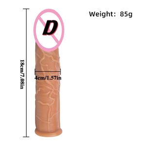 Realistische <span class=keywords><strong>Penis</strong></span> Ärmel Extender Schwanz <span class=keywords><strong>Penis</strong></span> Ring Wieder verwendbare TPE Dildos Kondom Verzögerung Ejakulation Dick Vergrößerung Sexspielzeug für Männer - Product Image 5