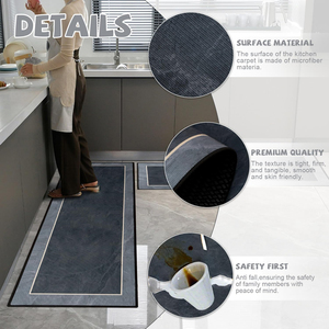 Tapis de sol de cuisine doux, modernes, lavables, imperméables, résistants à la saleté, antidérapants, faciles à nettoyer, en cuir PU, adaptés aux animaux domestiques, 6 mm - Product Image 3