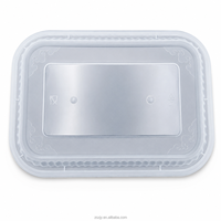 Conteneur alimentaire jetable en PP de 1200 ml avec couvercle - Anti-effraction - Préparation de repas, compatible micro-ondes, qualité alimentaire, anti-fuite