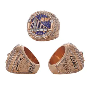 Linghu-anillos de baloncesto deportivos personalizados para hombres jóvenes, caja de regalo de exhibición 2018 Curry Golden Warriors Championship Ring, venta al por mayor