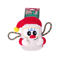 Ensemble de jouets en peluche de Noël pour chien, jouets interactifs à mâcher avec corde qui couine, formes de fêtes variées pour le jeu des molaires du chien