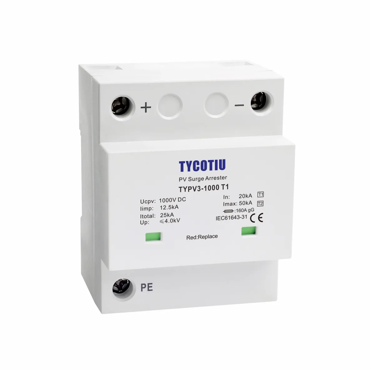 TYPV3 1000T 1000v spd type1+2 spd solar pv dc SPD surge arrester PV surge protection device solar surge arrester