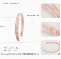 Serre-tête simple en acétate de 1,5 cm de large, fait main, style français, couronne haute, accessoire capillaire pour femme