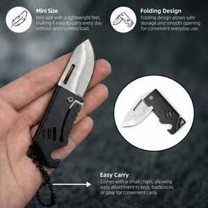 Couteau porte-clés de survie Baiyuheng, porte-clés portable, couteau multi-outils de camping - Product Image 3