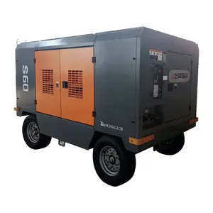 Screw air compressor with four wheels S60 18 bar 18m3/min 162kw diesel power for water well drill rig