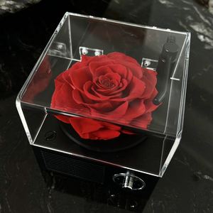 Tocadiscos Romántico con Rosas Eternas, Altavoz Bluetooth Mecánico Giratorio, Rosas Preservadas, Música Ecológica - Product Image 6