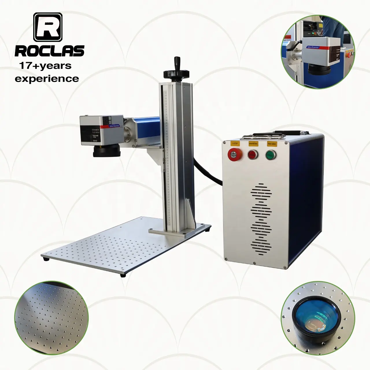 전문 제조 업체 휴대용 분할 금속 섬유 레이저 마킹 기계 20w Roclas