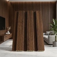 Panneau mural cannelé moderne en WPC PVC imitation bois, revêtement en fibre de bambou, décoration de fond, taille personnalisée, vente en gros usine