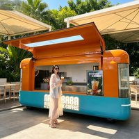 Système d'entrepreneuriat mobile tout-en-un : Food Truck Orange Bleu en Acier Inoxydable, Conception Personnalisée, Suivi GPS