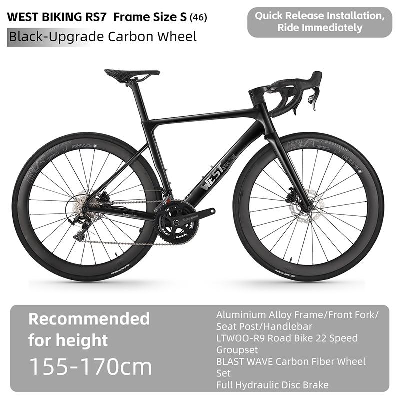 Roue en carbone noir-S