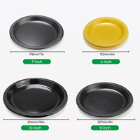 Barquettes jetables en PP jaune de 6 pouces de qualité alimentaire avec logo et forme personnalisés pour marque d'origine chinoise
