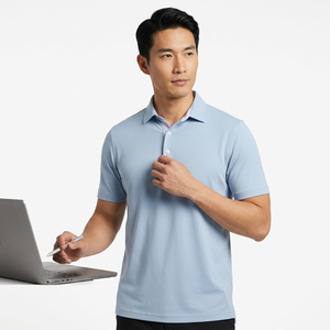 Camisas de Golf para Hombre, Color Gris Azulado, Manga Corta, Tejido Seco, Ligero, Absorbente de Humedad, con Cuello, Estilo Casual, Deportivo y de Negocios - Product Image 2
