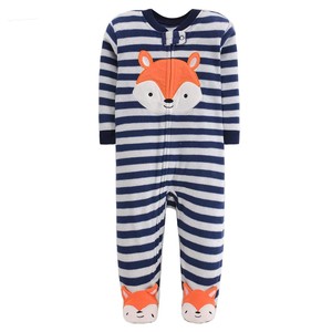 Personalización de fábrica, ropa infantil, Pelele de piel vaquera de lana para niño con cierre de <span class=keywords><strong>cremallera</strong></span>, <span class=keywords><strong>pijama</strong></span> de lana para bebé - Product Image 3