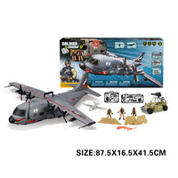 Jouet d'avion militaire électrique EPT avec lumière et son, modèle d'avion de chasse, jouets de l'armée aérienne avec 3 mini-soldats pour enfants