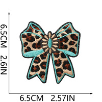 Écussons brodés personnalisés style western, motif léopard turquoise, pour vêtements, vestes, sacs – Prêts à expédier en gros