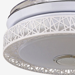 1stshine Hogar <span class=keywords><strong>Moderno</strong></span> decorativo sala de estar 42 pulgadas de moda bluetooth música ventilador de techo con hojas ocultas - Product Image 3