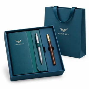 Juego de regalo 2 en 1 de cuaderno premium con logotipo personalizado y bolígrafo metálico para clientes corporativos, empleados y reconocimiento empresarial. - Product Image 4