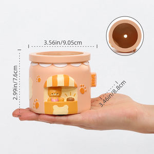 Roogo กระถางปลูกต้นไม้ไม้อวบน้ำสำหรับตกแต่งบ้านและโต๊ะสไตล์สถานีอาหาร - Product Image 6