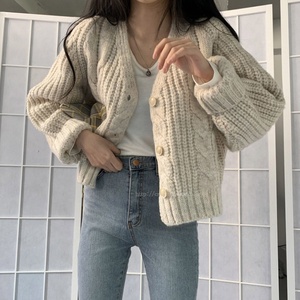 Autumn and Winter New Loose and Short Sweater Coat Women's Academy Long Sleeve Knitted Cardigan <strong>Top</strong> - Product Image 2