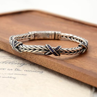 Nouveau bracelet en cuivre écologique incrusté de diamants pour hommes, bracelet tissé à la main Free Definition X Unknown
