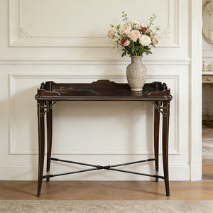 Meubles de salon personnalisés de style rétro, table d'entrée en bois <span class=keywords><strong>massif</strong></span> avec pieds en forme de X, table en bois vintage, <span class=keywords><strong>console</strong></span> - Product Image 1