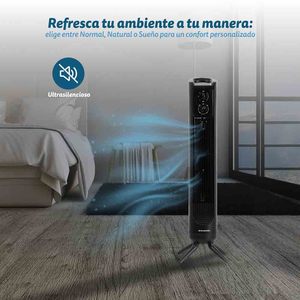 Ventilatore a torre 81 cm, 3 velocità, 45 W, nero, oscillante, circolatore d'aria - Product Image 4