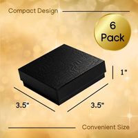 Boîte cadeau de luxe carrée en carton rigide avec couvercle et base, insert en EVA, emballage en papier pour boucles d'oreilles, colliers et bracelets