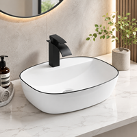 Vasque à poser en céramique durable et étanche, design moderne, cuvette ovale pour lavage des mains, pour comptoir de salle de bain