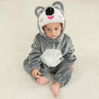 Combinaison pour nouveau-né, vêtements d'hiver, fermeture éclair, barboteuse pour bébé, adorable dessin animé animal, flanelle à capuche, grenouillère pour bébé