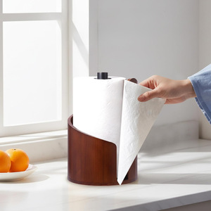 Solid Wood Desktop <b>Paper</b> Holder Walnut Kitchen Countertop <b>Tissue</b> Storage Box Multipurpose Hotel Restaurant Use - Product Image 3