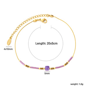 Fashion Geometric Stainless Steel <b>Anklet</b> 18k <b>Gold</b> Plated For Women Summer Jewelry - Product Image 4