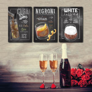 Classique Cocktail vin boisson rétro métal étain signe décoration murale Vintage Plaque Bar Pub <span class=keywords><strong>affiche</strong></span> pour hommes et femmes - Product Image 5