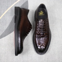 Chaussures habillées en cuir gaufré crocodile de haute qualité pour hommes, semelle épaisse, chaussures de ville formelles, logo personnalisé, vente en gros directe usine