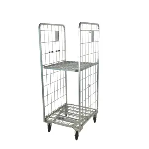 Cage carrée pliable 2 faces en treillis métallique personnalisée Cage pour chariot à roulettes Conteneur à roulettes