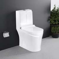 WC en céramique haut de gamme Vox One Piece, moderne, à double chasse, écologique, pour appartement, avec siphon en S intégré, idéal pour placard