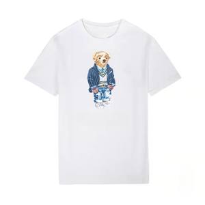 T-shirt en coton respirant pour <span class=keywords><strong>femme</strong></span>, style coréen, à manches courtes, col rond, décontracté, motif animal classique, ours en peluche pour l'été - Product Image 3