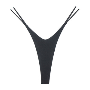 Quần lót <span class=keywords><strong>bikini</strong></span> hai lớp phong cách Châu Âu mỹ của phụ nữ sexy cao khe dây đeo mỏng Logo eo mô hình rắn Bông XL - Product Image 5