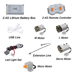 Cada Set Motor Master Kotak Baterai Fungsi Daya Paket Mikro Kit Bertenaga Lithium Servo Sistem Pro Remote Control Mainan Bata