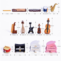 Haute Qualité Belle Miniature Instruments De Musique Piano Guitare Violon Résine Artisanat Décoration