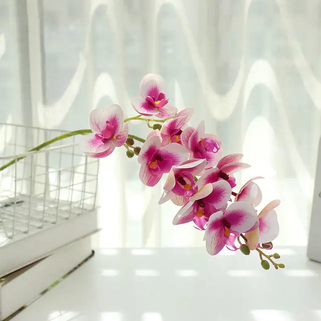Decorazione verde affascinante falso farfalla orchidea fiore artificiale farfalla fiori per matrimonio
