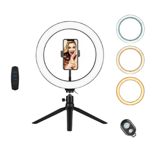 Đèn Ring Light 10 inch có thể điều chỉnh với đèn LED dùng cho trang điểm, selfie, livestream trên YouTube, quay video, chụp ảnh - Product Image 1
