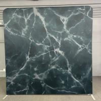 Support de toile de fond en alliage d'aluminium 8x8ft/10x8ft/20x8ft pour salon professionnel, avec housse personnalisée en tissu tendu type taie d'oreiller