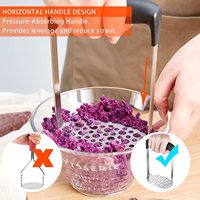 Écraseur à pommes de terre manuel en acier inoxydable Kingwise, accessoires pour fruits et légumes