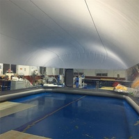 Couverture de piscine gonflable transparente en PVC, 12 m de long, 6 m de large, 2 mm d'épaisseur, à air constant, imperméable, écologique, anti-UV