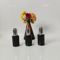 Flacon compte-gouttes en verre mat violet écologique de 30 ml pour huile essentielle, sérum, soin de la peau, collyre avec pompe argentée