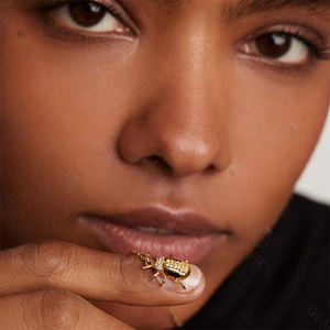 Gemnel personalizado 925 Plata insecto mariquita colgante collar CZ circón Metal Animal escarabajo para mujeres collar de escarabajo de la suerte - Product Image 4