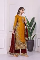 Salwar Moderno de Estilo Cultural Punjabi para Fiestas, en Georgette de Seda con Bordado Intenso y Cuentas, Diseño Elegante, de Alta Calidad y Secado Rápido