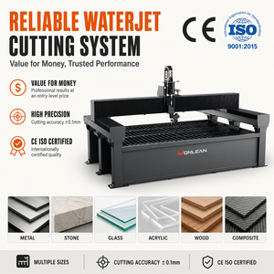 เครื่องตัดวอเตอร์เจ็ทซีเอ็นซี 5 แกน WONLEAN 3D สำหรับตัดกระเบื้องเซรามิก พอร์ซเลน หินเผา และตัดขอบมุมเอียง 45 องศา - Product Image 2