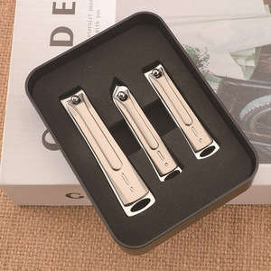 New Zinc Alloy <b>Nail</b> Clipper Set 3 Pcs Sharp Effort Saving Die Cast Portable Metal Storage Box Home Use Manicure Tool <b>Kit</b> - Product Image 1